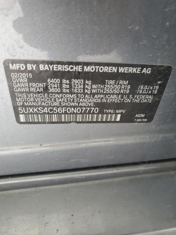 2015 BMW X5 XDRIVE3 5UXKS4C56F0N07770