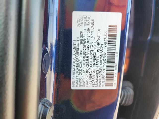 2023 HONDA RIDGELINE RTL 5FPYK3F52PB027012