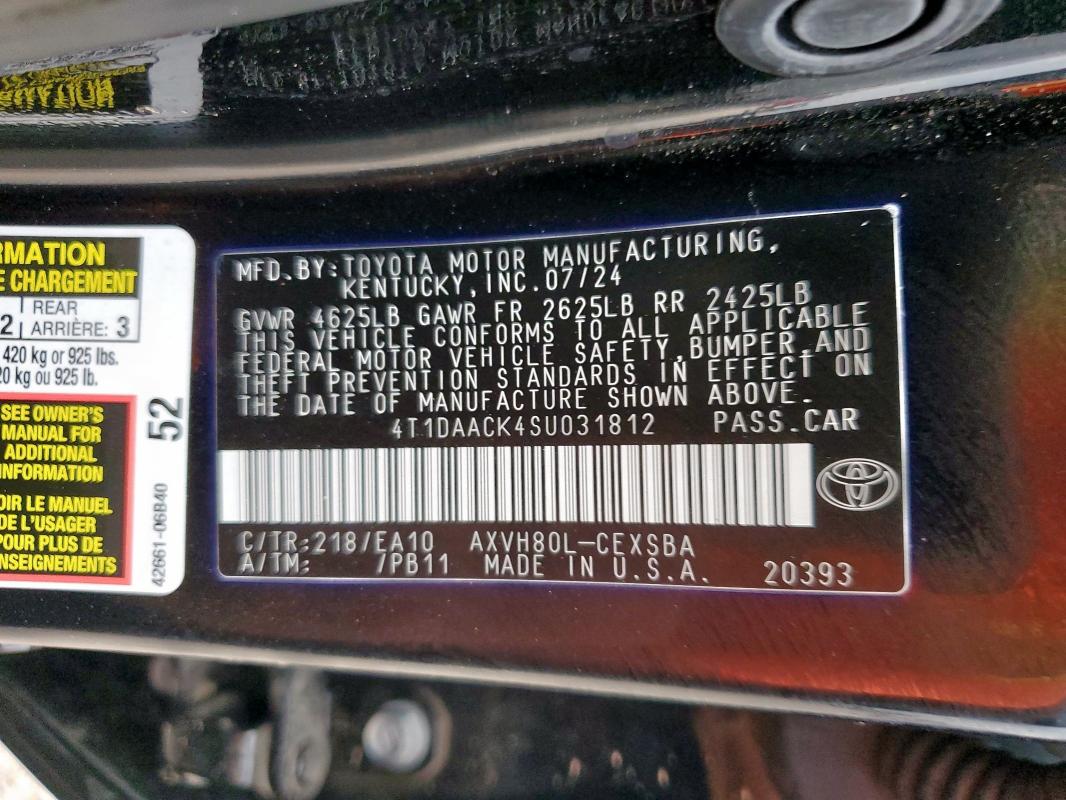 2025 TOYOTA CAMRY XSE - 4T1DAACK4SU031812