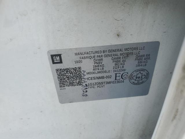 2021 CHEVROLET MALIBU LT - 1G1ZD5ST3MF033604