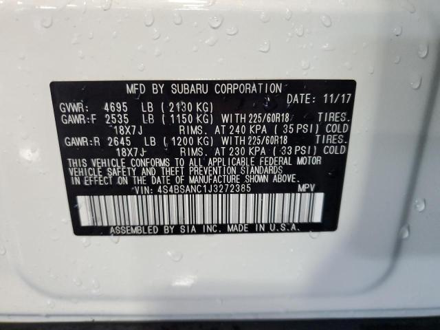 2018 SUBARU OUTBACK 2. 4S4BSANC1J3272385