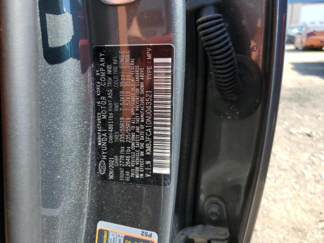 2022 HYUNDAI TUCSON SEL KM8JFCA10NU043521