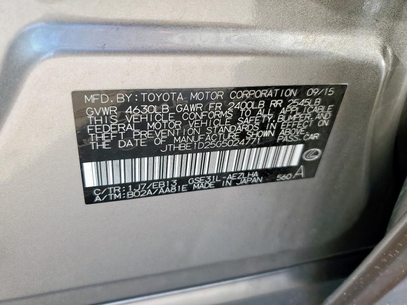 2016 LEXUS IS 350 JTHBE1D25G5024771