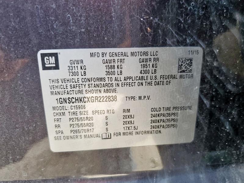 2016 CHEVROLET SUBURBAN C 1GNSCHKCXGR222838