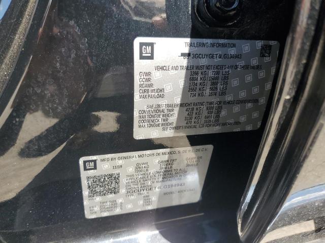 2020 CHEVROLET SILVERADO K1500 LTZ 3GCUYGET4LG194943