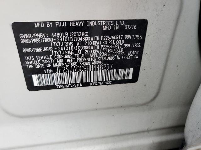 2017 SUBARU FORESTER 2 JF2SJAGC9HH446237