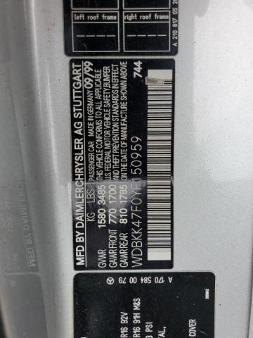 2000 MERCEDES-BENZ SLK 230 KO #3227137429