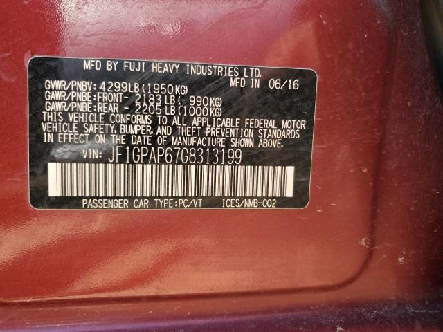 2016 SUBARU IMPREZA SP - JF1GPAP67G8313199