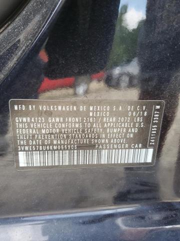 2019 VOLKSWAGEN JETTA SEL 3VWE57BU6KM055906