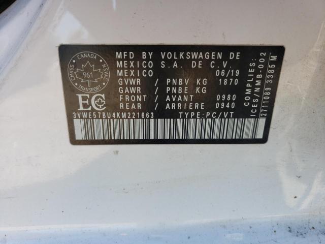 2019 VOLKSWAGEN JETTA SEL - 3VWE57BU4KM221663