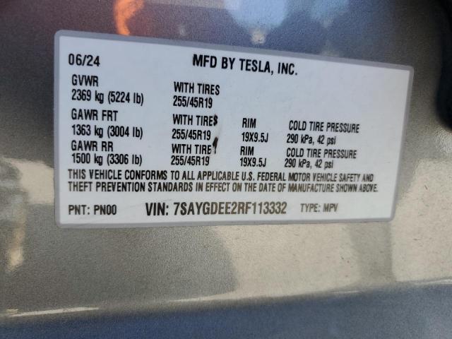 2024 TESLA MODEL Y 7SAYGDEE2RF113332