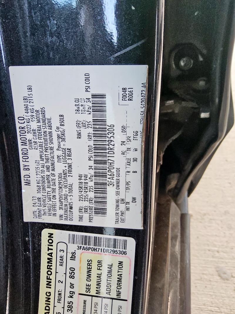 2013 FORD FUSION SE - 3FA6P0H71DR295306