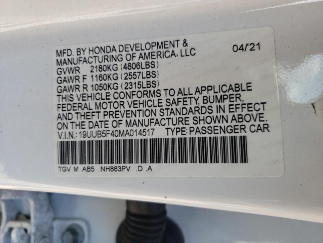 2021 ACURA TLX TECHNO 19UUB5F40MA014517
