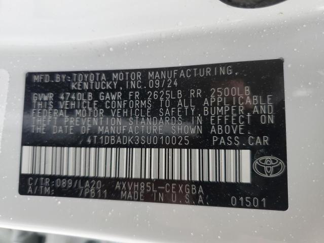 2025 TOYOTA CAMRY XSE 4T1DBADK3SU010025