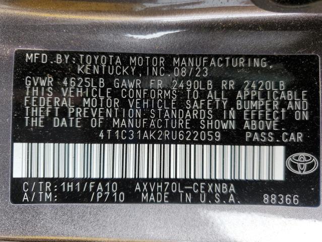 2024 TOYOTA CAMRY LE 4T1C31AK2RU622059