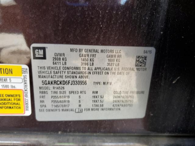 2015 BUICK ENCLAVE 5GAKRCKD6FJ330956