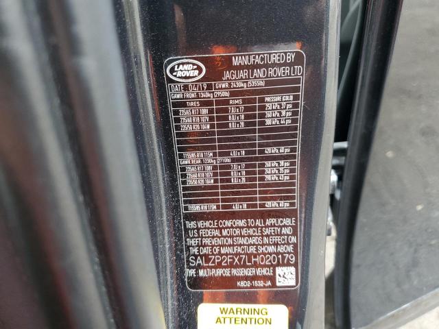 2020 LAND ROVER RANGE ROVER EVOQUE SE SALZP2FX7LH020179