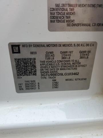 2020 GMC SIERRA K15 3GTU9BED5LG103462