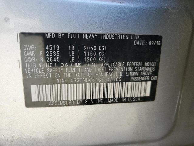 2016 SUBARU LEGACY 2.5I PREMIUM 4S3BNBC61G3045169