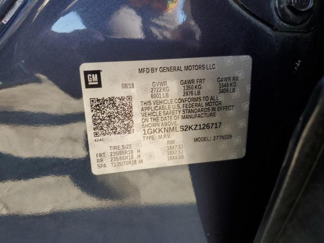 2019 GMC ACADIA SLT 1GKKNMLS2KZ126717