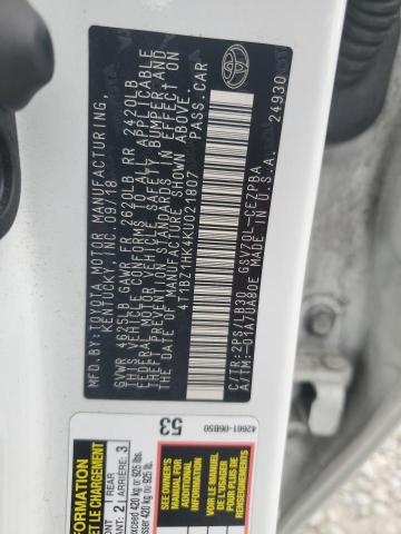 2019 TOYOTA CAMRY XSE 4T1BZ1HK4KU021807