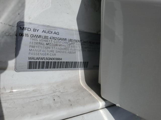 2016 AUDI A4 PREMIUM WAUAFAFL5GN003884