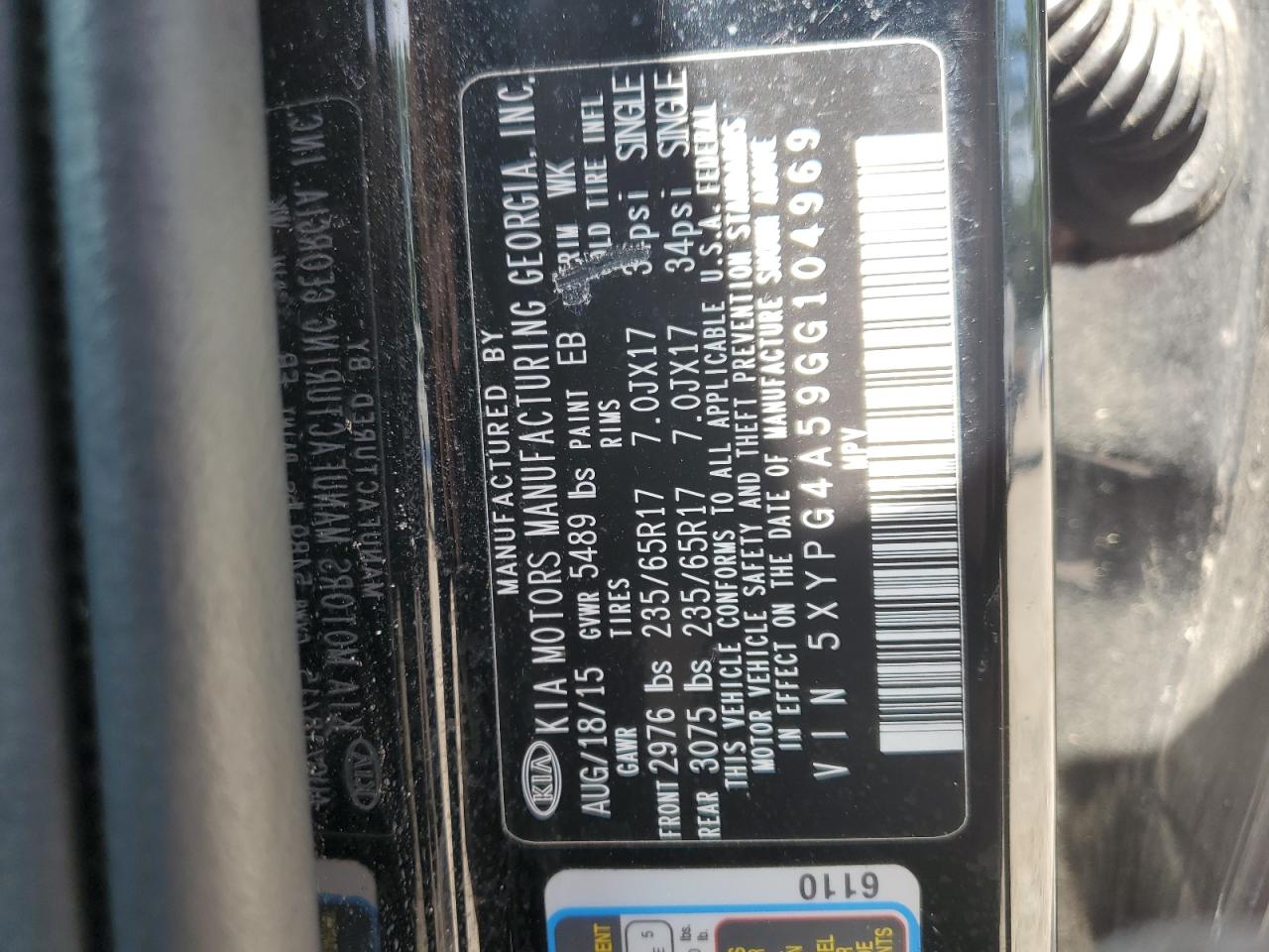 Lot #3302766410 2016 KIA SORENTO LX