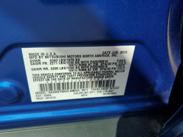 2015 MITSUBISHI OUTLANDER SPORT ES - 4A4AR3AU0FE040872