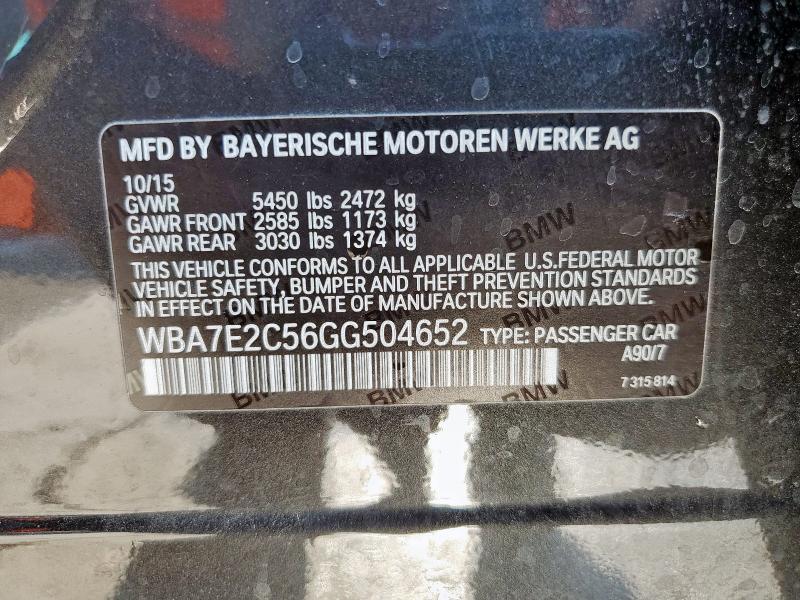 2016 BMW 740 I - WBA7E2C56GG504652