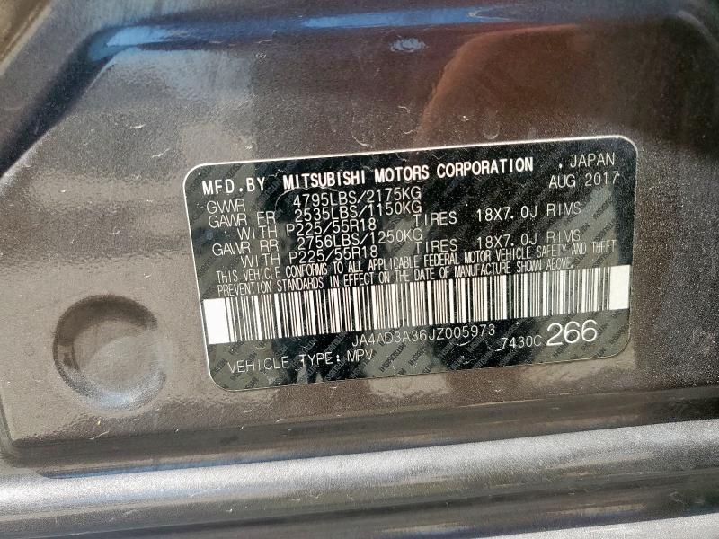 2018 MITSUBISHI OUTLANDER JA4AD3A36JZ005973