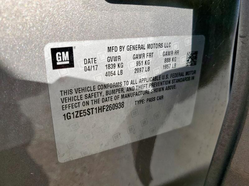 2017 CHEVROLET MALIBU LT - 1G1ZE5ST1HF260938