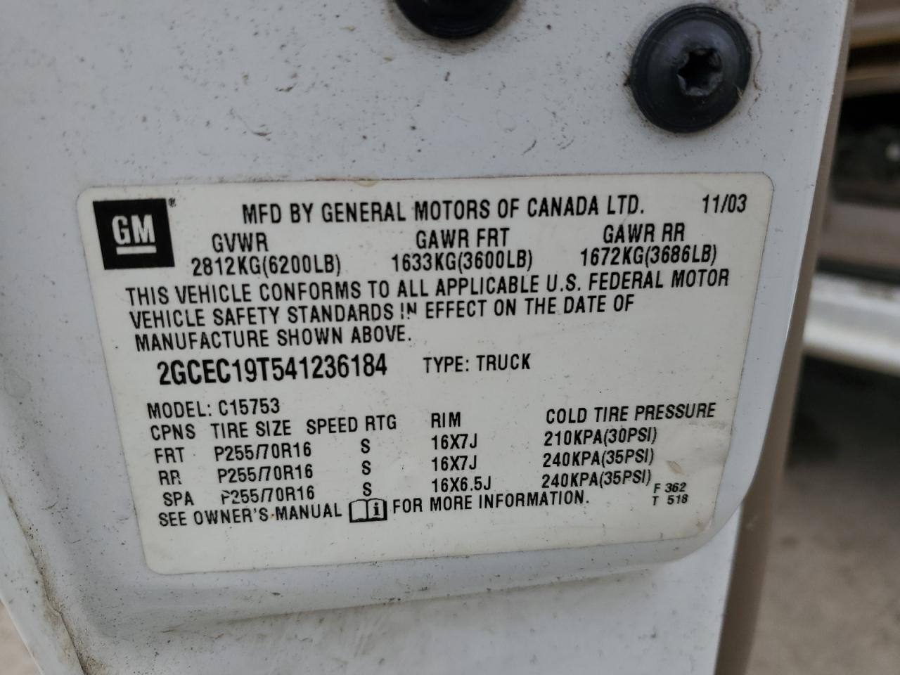 Lot #3255487432 2004 CHEVROLET SILVERADO