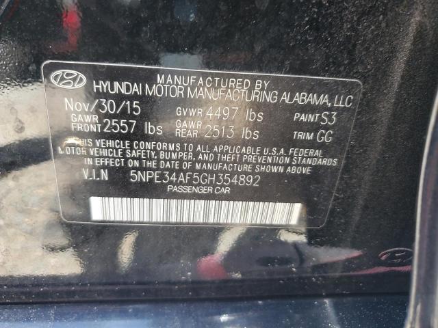 2016 HYUNDAI SONATA SPO 5NPE34AF5GH354892