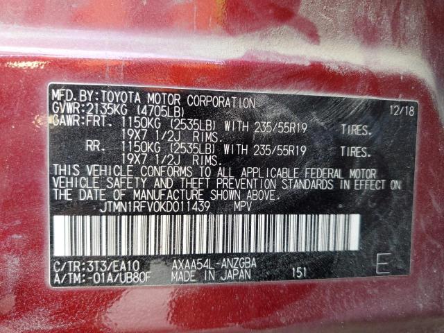 2019 TOYOTA RAV4 LIMIT - JTMN1RFV0KD011439