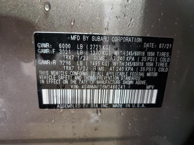 2021 SUBARU ASCENT PRE 4S4WMAFD6M3466241