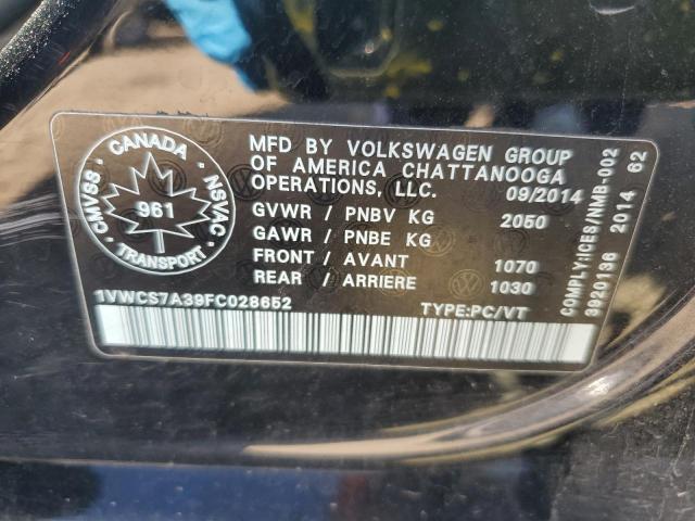 2015 VOLKSWAGEN PASSAT SEL 1VWCS7A39FC028652