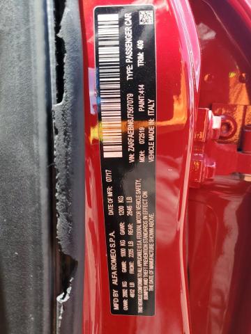 2018 ALFA ROMEO GIULIA ZARFAEBN6J7567079