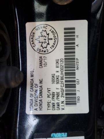 2018 HONDA CIVIC EX 2HGFC2F86JH002120