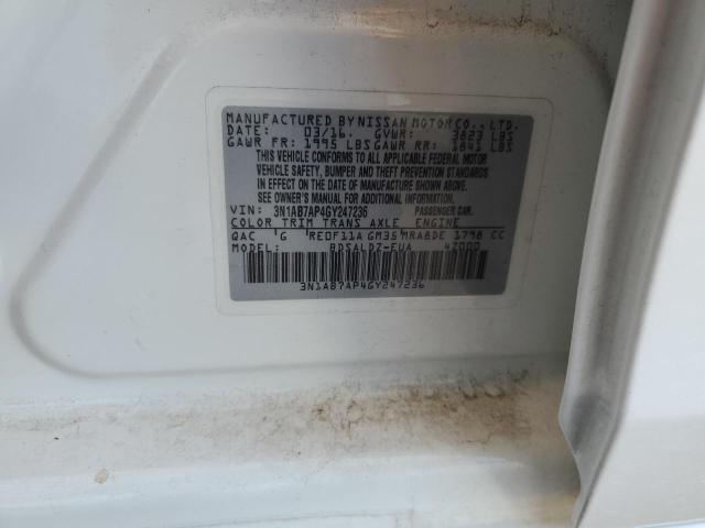 2016 NISSAN SENTRA S 3N1AB7AP4GY247236