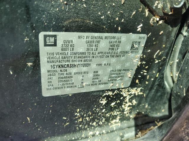 2017 CADILLAC XT5 PREMIU 1GYKNCRS8HZ112031