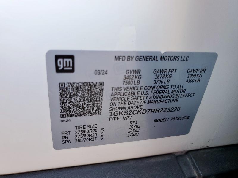 2024 GMC YUKON AT4 1GKS2CKD7RR223220