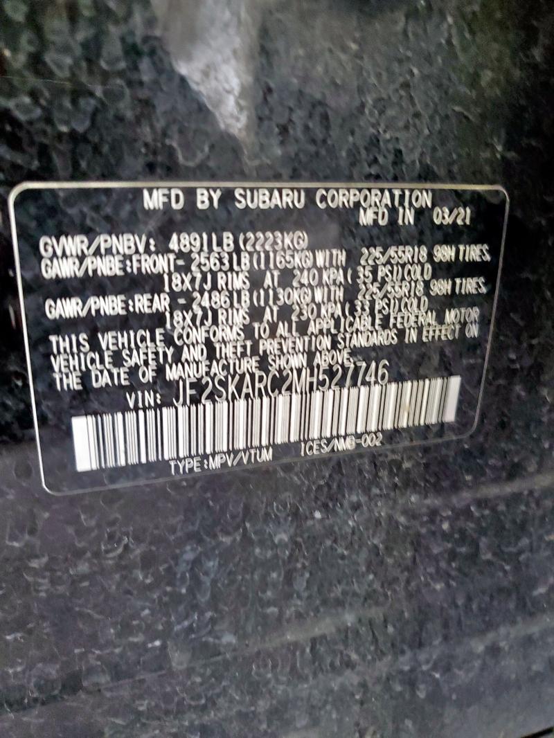 2021 SUBARU FORESTER SPORT JF2SKARC2MH527746