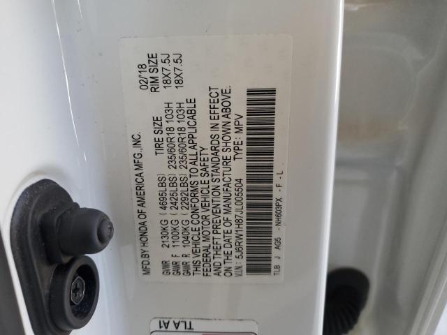 2018 HONDA CR-V EXL 5J6RW1H87JL005504