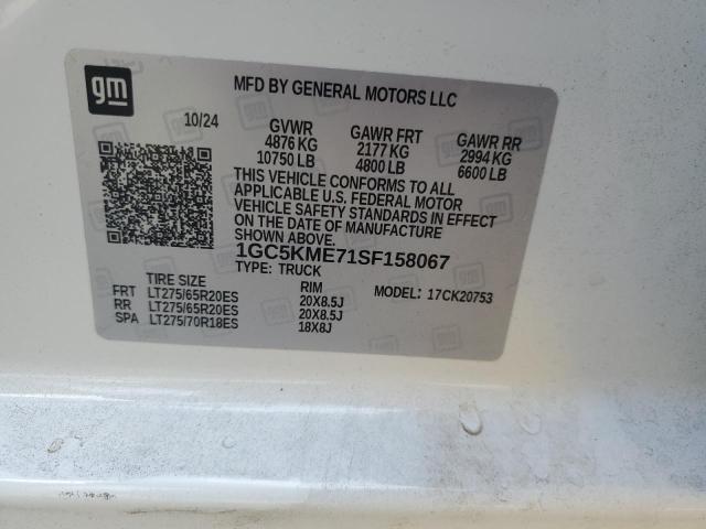 2025 CHEVROLET SILVERADO 1GC5KME71SF158067