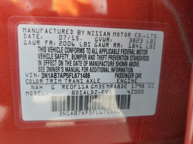 2015 NISSAN SENTRA S 3N1AB7AP5FL671486