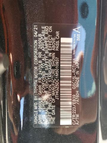 2021 LEXUS RC 350 BAS JTHGZ5DC1M5010937