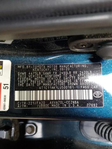 2020 TOYOTA CAMRY LE 4T1C11AK1LU500161