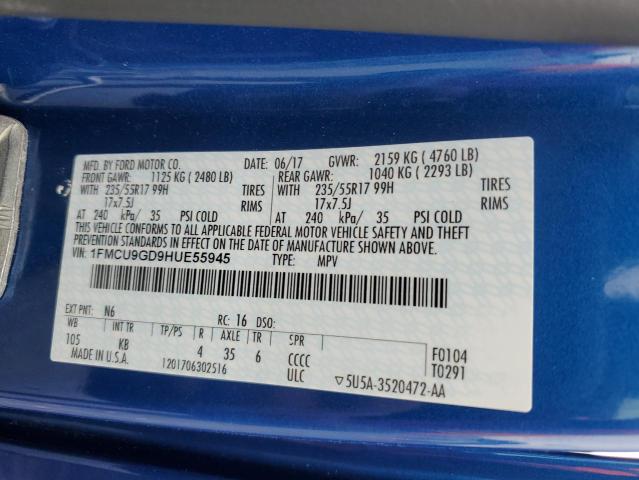 2017 FORD ESCAPE SE 1FMCU9GD9HUE55945