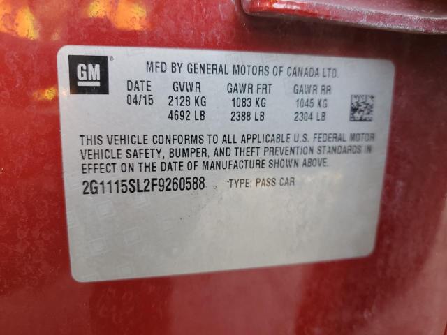 2015 CHEVROLET IMPALA LT 2G1115SL2F9260588