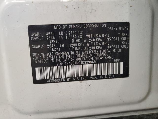 2019 SUBARU OUTBACK 2. 4S4BSANC4K3298691